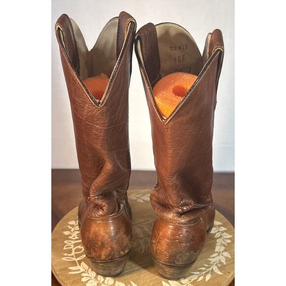 Full Leather Stewart Boot Co Rustic Brown Men’s 9EE Cowboy Ranch Hand Made Boot - Picture 7 of 16